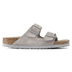 Birkenstock Arizona Soft Footbed Suede Leather Stone Coin 10 Birkenstock Arizona Soft Footbed Suede Leather Stone Coin -Birkenstock Sale Store 1020507 side
