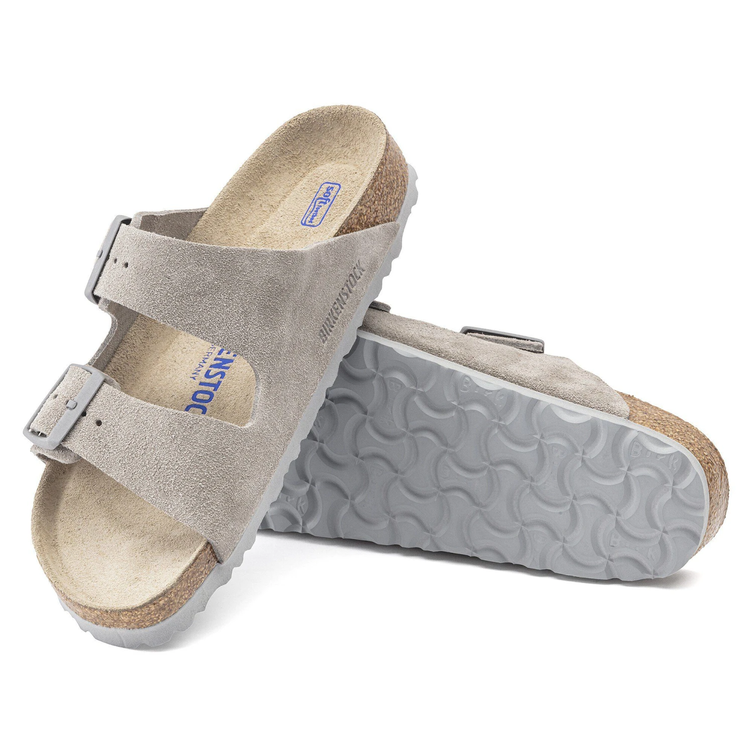 Birkenstock Arizona Soft Footbed Suede Leather Stone Coin 5 Birkenstock Arizona Soft Footbed Suede Leather Stone Coin - Image 5