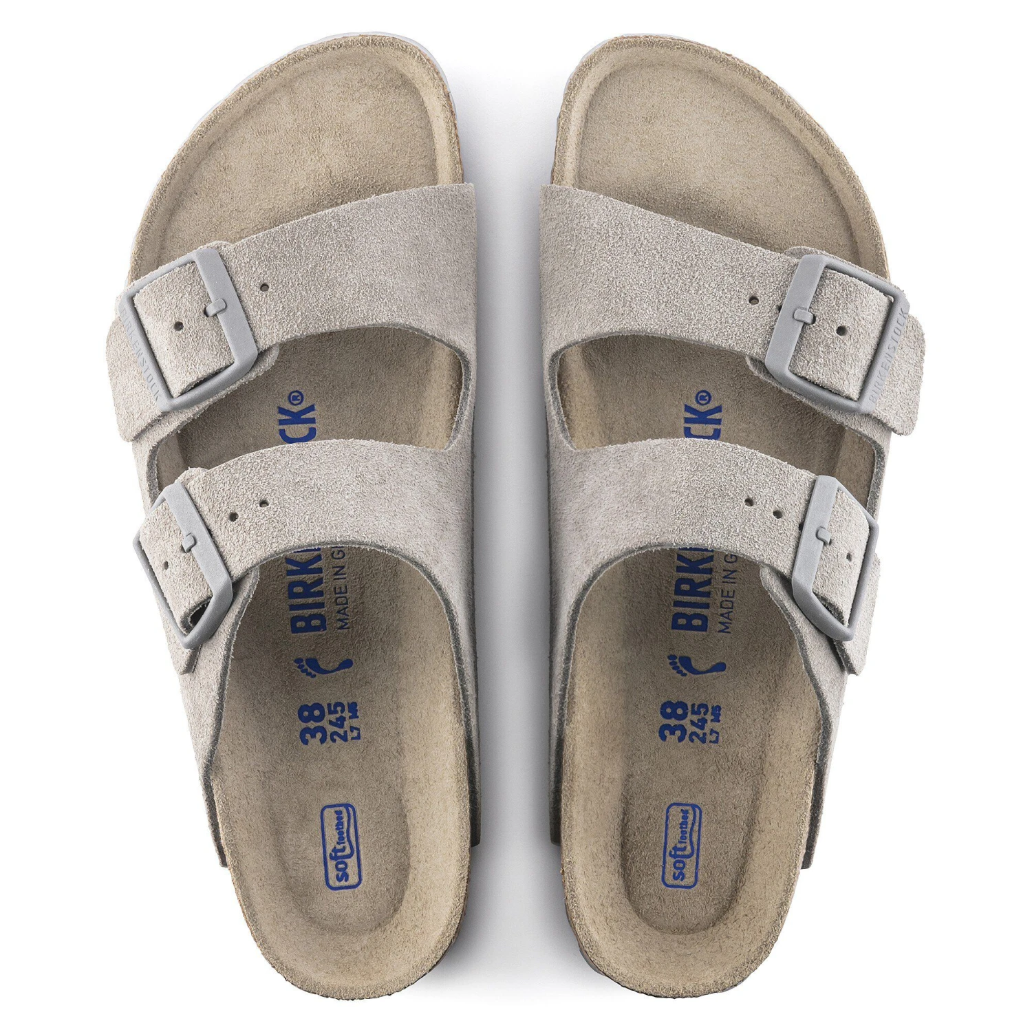 Birkenstock Arizona Soft Footbed Suede Leather Stone Coin 2 Birkenstock Arizona Soft Footbed Suede Leather Stone Coin - Image 2