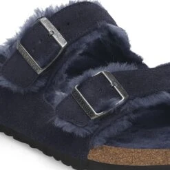 Birkenstock Arizona Shearling Suede Leather Midnight Blue -Birkenstock Sale Store 1020592 detail 1