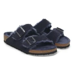 Birkenstock Arizona Shearling Suede Leather Midnight Blue -Birkenstock Sale Store 1020592 pair
