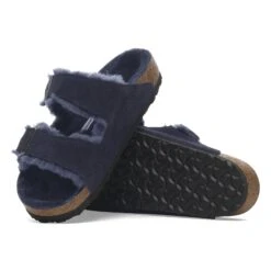 Birkenstock Arizona Shearling Suede Leather Midnight Blue -Birkenstock Sale Store 1020592 sole
