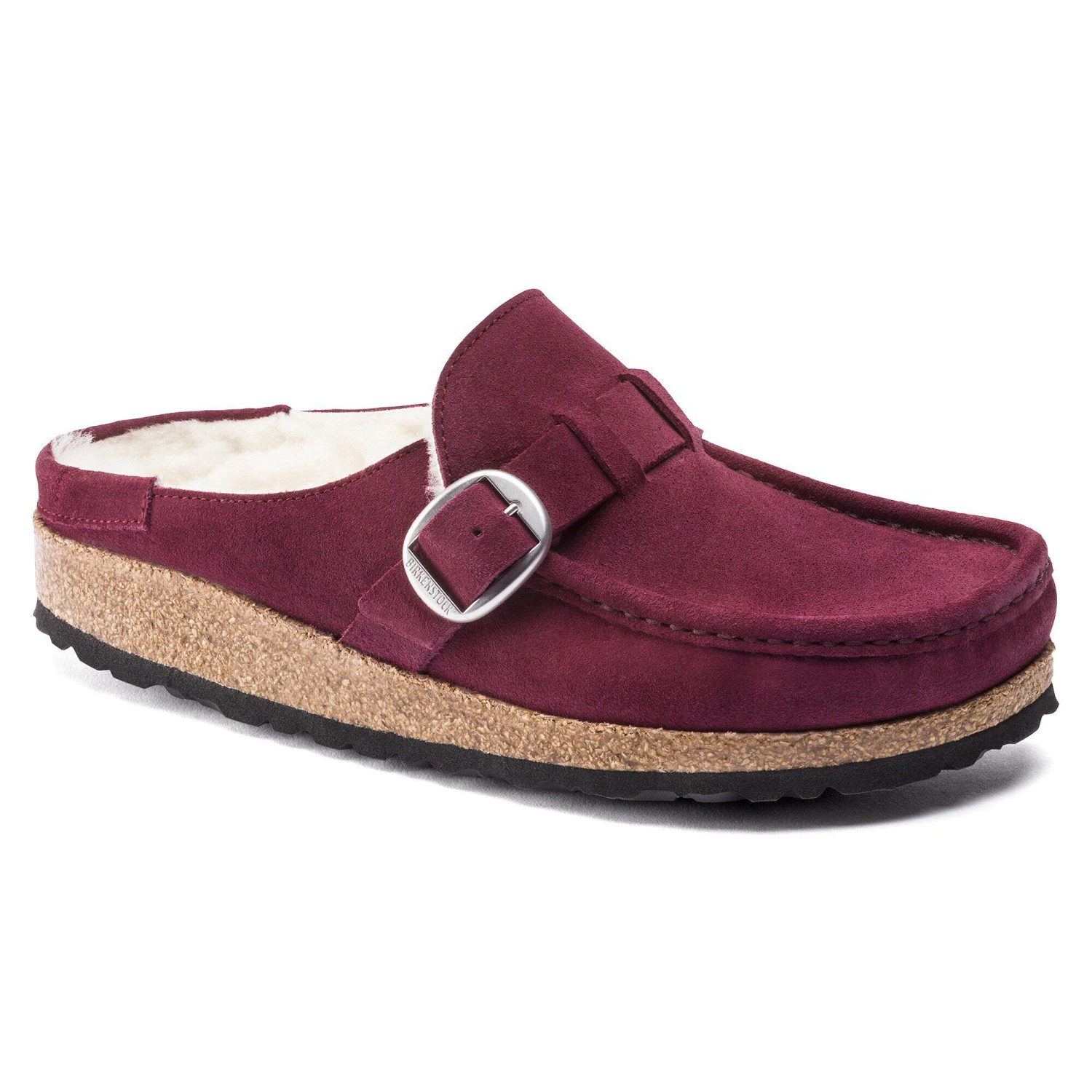 Birkenstock Buckley Shearling Suede Leather Maroon 1 Birkenstock Buckley Shearling Suede Leather Maroon