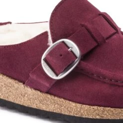 Birkenstock Buckley Shearling Suede Leather Maroon 10 Birkenstock Buckley Shearling Suede Leather Maroon -Birkenstock Sale Store 1020657 detail 1
