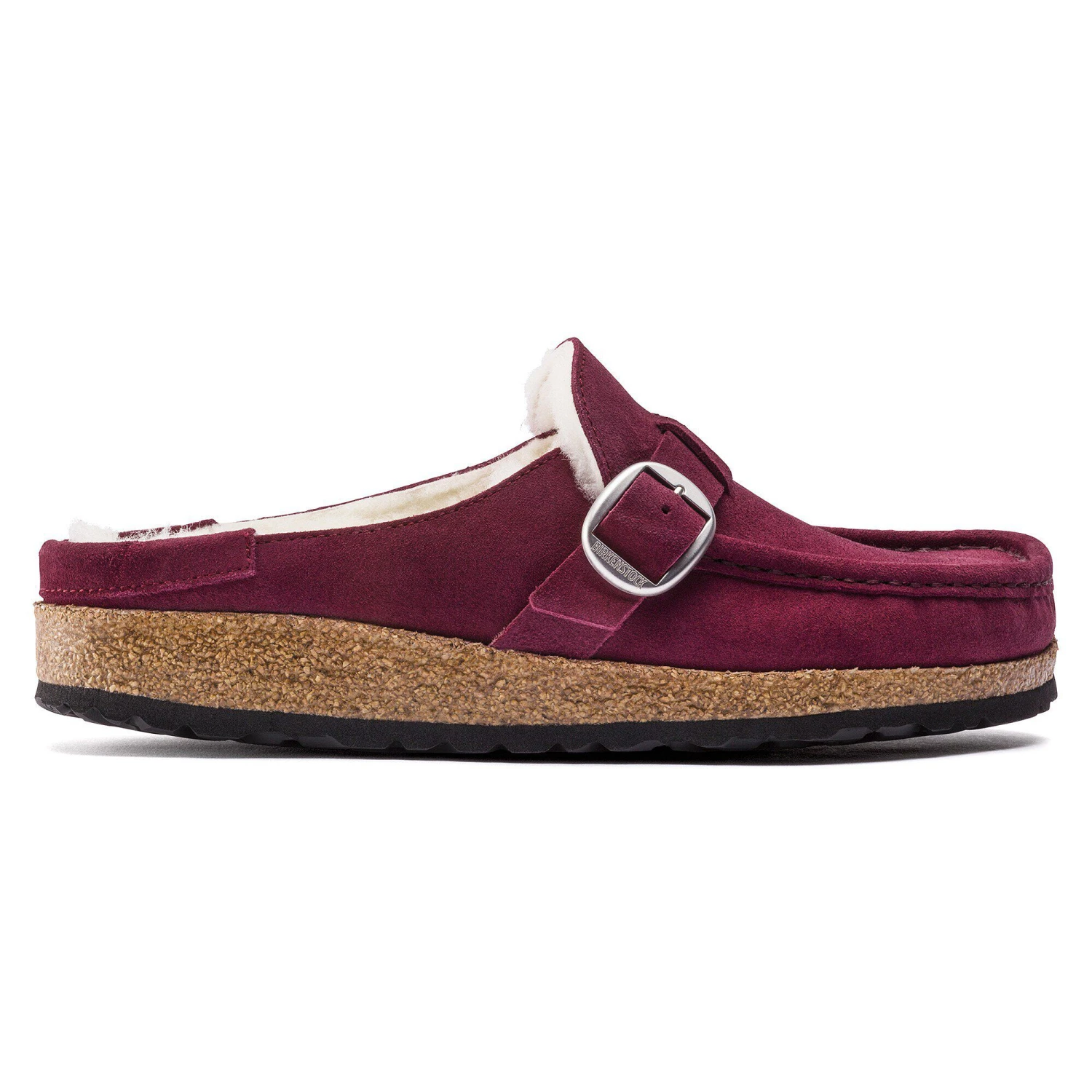 Birkenstock Buckley Shearling Suede Leather Maroon 3 Birkenstock Buckley Shearling Suede Leather Maroon - Image 3
