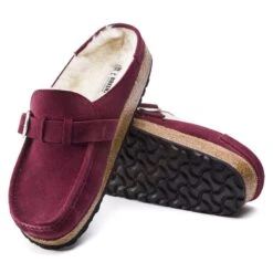 Birkenstock Buckley Shearling Suede Leather Maroon 11 Birkenstock Buckley Shearling Suede Leather Maroon -Birkenstock Sale Store 1020657 sole