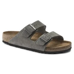 Birkenstock Arizona Nubuck Leather Desert Buck Whale Gray