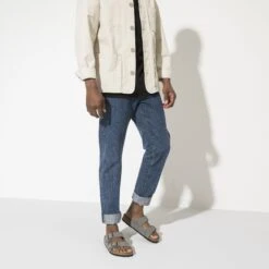 Birkenstock Arizona Nubuck Leather Desert Buck Whale Gray -Birkenstock Sale Store 1020752 f look m