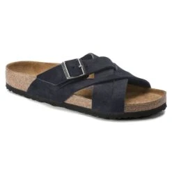 Birkenstock Lugano Soft Footbed Suede Leather Midnight Blue