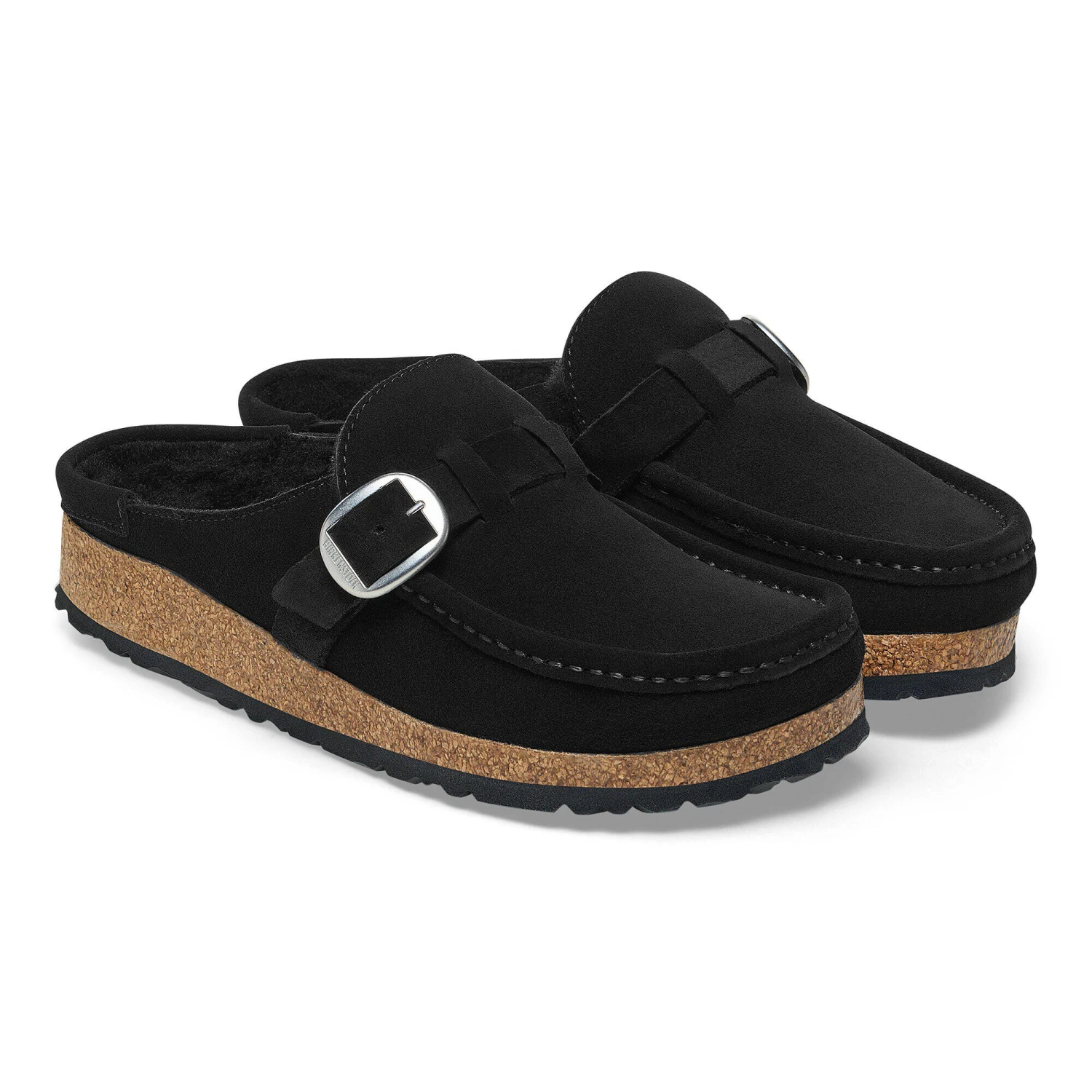 Birkenstock Buckley Shearling Suede Leather Black 13 Birkenstock Buckley Shearling Suede Leather Black - Image 13