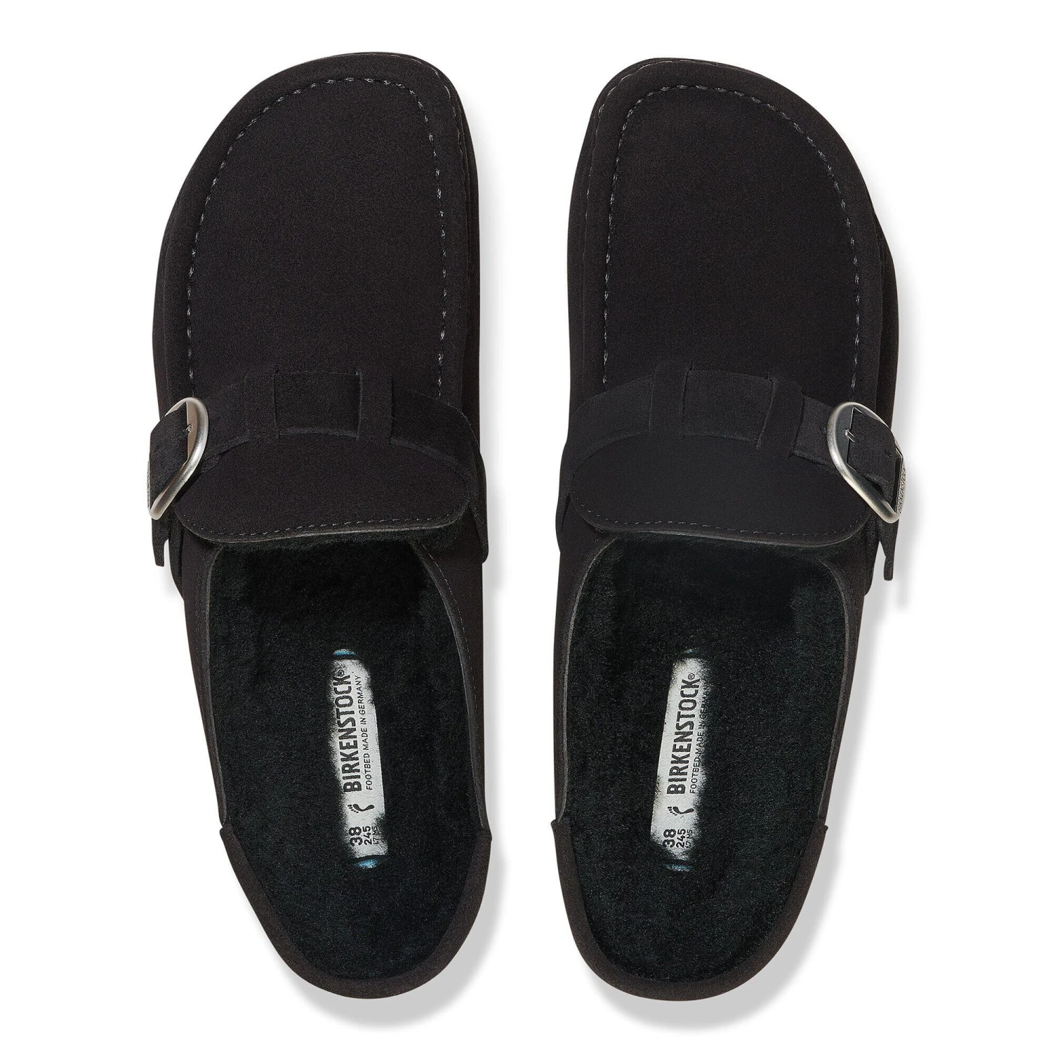 Birkenstock Buckley Shearling Suede Leather Black 4 Birkenstock Buckley Shearling Suede Leather Black - Image 4