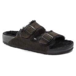 Birkenstock Arizona Shearling Suede Leather Mocha/Black
