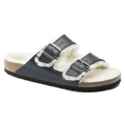 Birkenstock Arizona Shearling Oiled Leather Navy