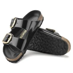Birkenstock Arizona Big Buckle Natural Leather Patent High Shine Black -Birkenstock Sale Store 1021476 sole