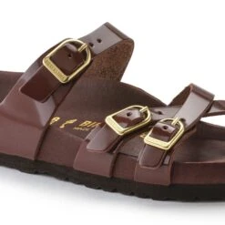 Birkenstock Franca Natural Leather Patent High Shine Chocolate -Birkenstock Sale Store 1021520 detail 1