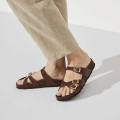 Birkenstock Franca Natural Leather Patent High Shine Chocolate -Birkenstock Sale Store 1021520 f closeup f