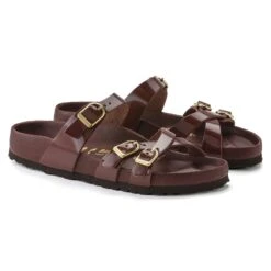 Birkenstock Franca Natural Leather Patent High Shine Chocolate -Birkenstock Sale Store 1021520 pair