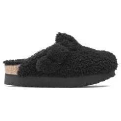 Boston Big Buckle Flex Platform Shearling Teddy Black -Birkenstock Sale Store 1021734 side