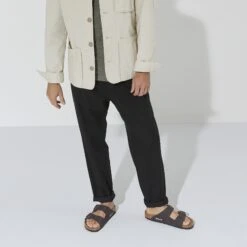 Birkenstock Arizona Vegan Synthetics Desert Dust Black 12 Birkenstock Arizona Vegan Synthetics Desert Dust Black -Birkenstock Sale Store 1023042 f look m