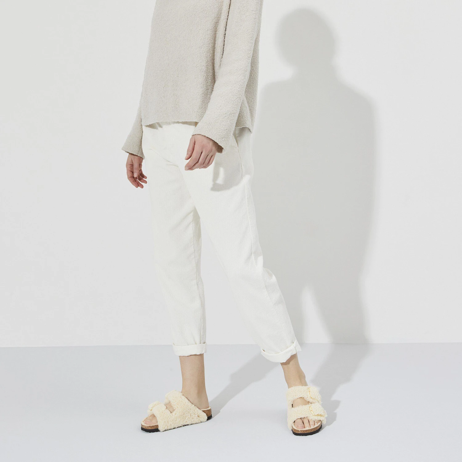 Birkenstock Arizona Big Buckle Shearling Teddy Eggshell 8 Birkenstock Arizona Big Buckle Shearling Teddy Eggshell - Image 8