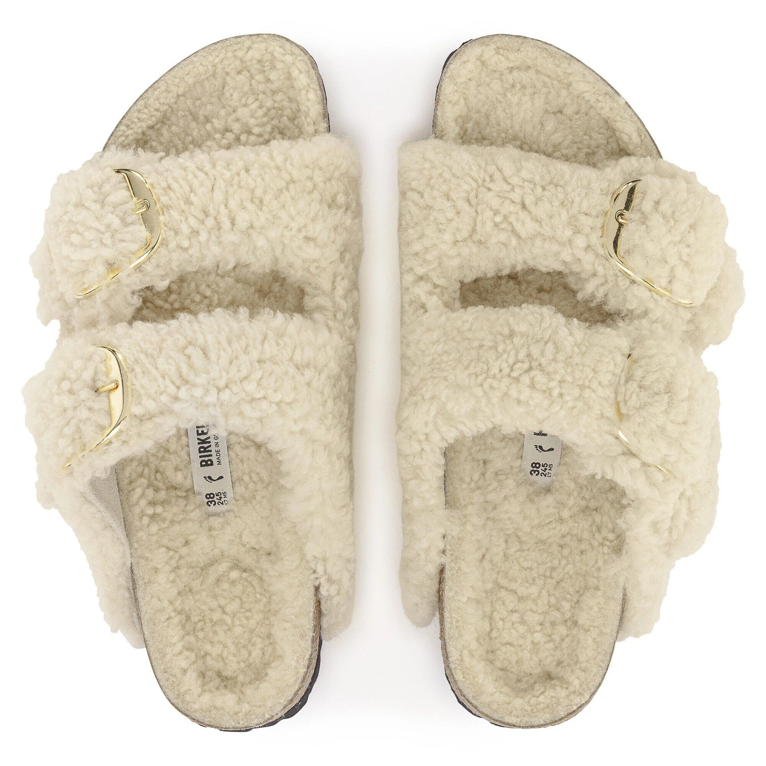 Birkenstock Arizona Big Buckle Shearling Teddy Eggshell 2 Birkenstock Arizona Big Buckle Shearling Teddy Eggshell - Image 2