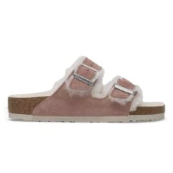 Birkenstock Arizona Shearling Suede Leather Pink Clay -Birkenstock Sale Store 1023254 side