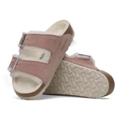 Birkenstock Arizona Shearling Suede Leather Pink Clay -Birkenstock Sale Store 1023254 sole