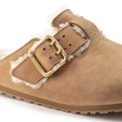 Birkenstock Boston Bold Shearling Nubuck Leather Cognac -Birkenstock Sale Store 1023307 detail 1