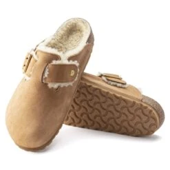 Birkenstock Boston Bold Shearling Nubuck Leather Cognac -Birkenstock Sale Store 1023307 sole