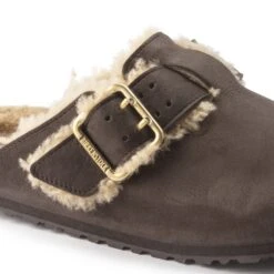 Birkenstock Boston Bold Shearling Nubuck Leather Espresso -Birkenstock Sale Store 1023317 detail 1