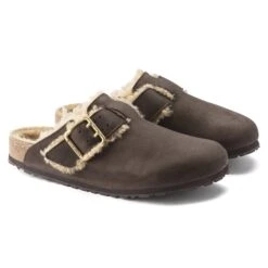 Birkenstock Boston Bold Shearling Nubuck Leather Espresso -Birkenstock Sale Store 1023317 pair