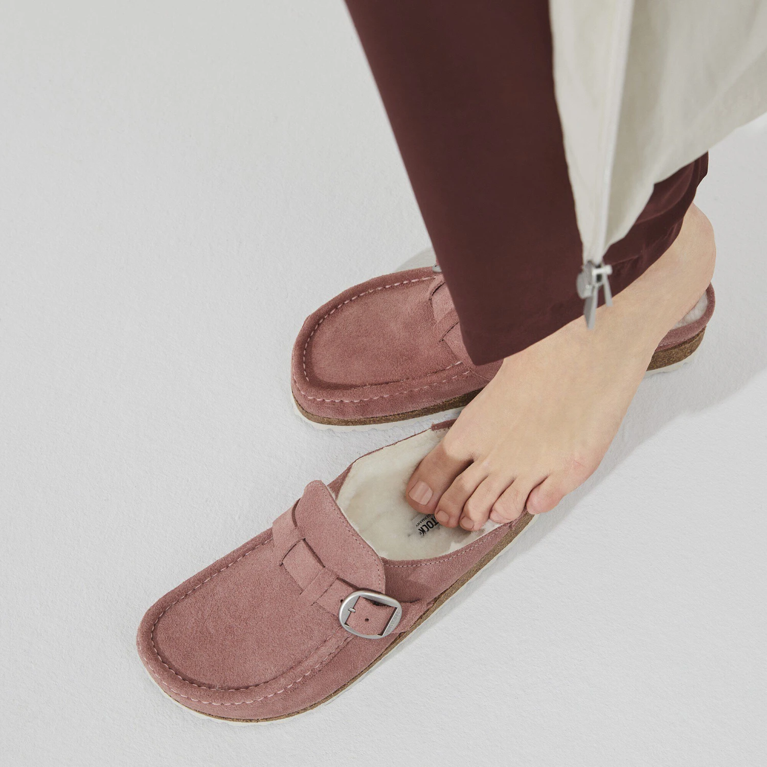 Birkenstock Buckley Shearling Suede Leather Pink Clay 7 Birkenstock Buckley Shearling Suede Leather Pink Clay - Image 7