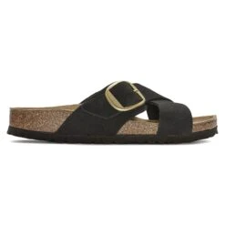 Birkenstock Siena Big Buckle Nubuck Leather Black -Birkenstock Sale Store 1023376 side
