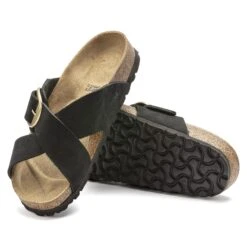 Birkenstock Siena Big Buckle Nubuck Leather Black -Birkenstock Sale Store 1023376 sole
