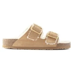 Birkenstock Arizona Bold Shearling Nubuck Leather Cognac -Birkenstock Sale Store 1023568 side