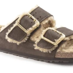Birkenstock Arizona Bold Shearling Nubuck Leather Espresso -Birkenstock Sale Store 1023579 detail 1