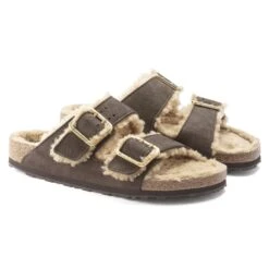 Birkenstock Arizona Bold Shearling Nubuck Leather Espresso -Birkenstock Sale Store 1023579 pair