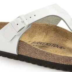 Birkenstock Gizeh Natural Leather Patent Patent White -Birkenstock Sale Store 1023897 detail 1