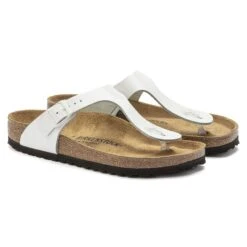 Birkenstock Gizeh Natural Leather Patent Patent White -Birkenstock Sale Store 1023897 pair