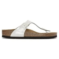 Birkenstock Gizeh Natural Leather Patent Patent White -Birkenstock Sale Store 1023897 side