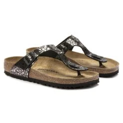 Birkenstock Gizeh Birko-Flor Metallic Stones Black -Birkenstock Sale Store 1023911 pair