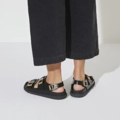Birkenstock Cannes Leather Black -Birkenstock Sale Store 1023919 f closeup f