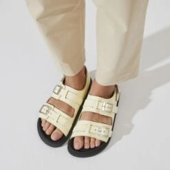 Birkenstock Cannes Leather Butter -Birkenstock Sale Store 1023926 f closeup f
