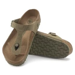 Birkenstock Gizeh Vegan Textile Faded Khaki -Birkenstock Sale Store 1023929 sole