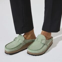 Birkenstock Buckley Nubuck Leather Matcha -Birkenstock Sale Store 1023949 f closeup f