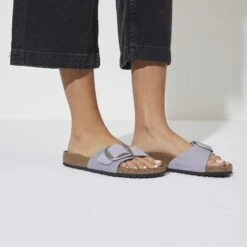 Birkenstock Madrid Big Buckle Nubuck Leather Purple Fog -Birkenstock Sale Store 1023965 f closeup f