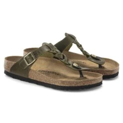 Birkenstock Gizeh Braided Oiled Leather Olive Green -Birkenstock Sale Store 1023969 pair