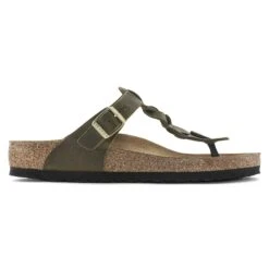 Birkenstock Gizeh Braided Oiled Leather Olive Green -Birkenstock Sale Store 1023969 side