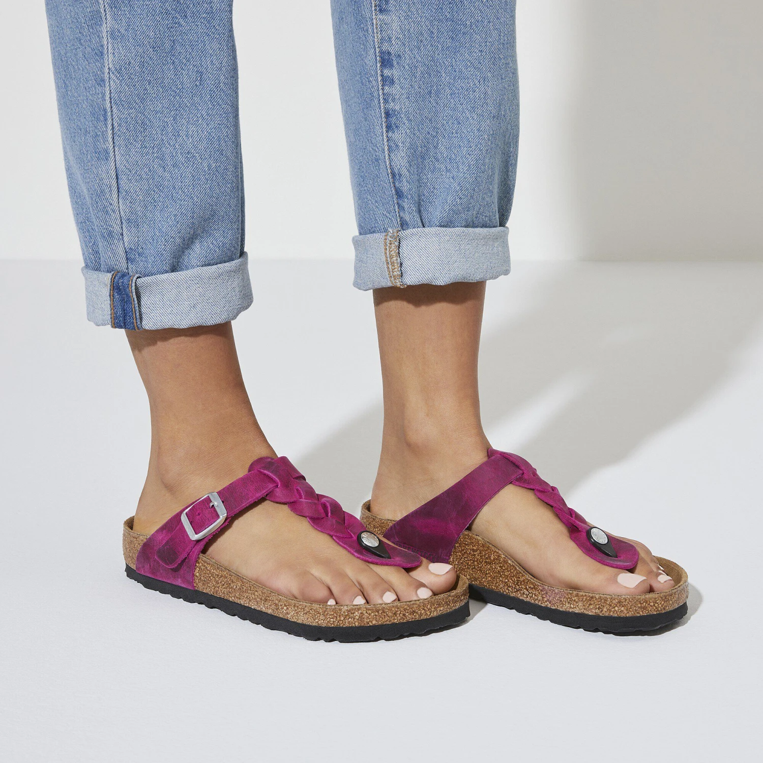 Birkenstock Gizeh Braided Oiled Leather Festival Fuchsia 4 Birkenstock Gizeh Braided Oiled Leather Festival Fuchsia - Image 4