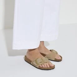 Birkenstock Madrid Big Buckle Nubuck Leather Sandcastle -Birkenstock Sale Store 1024009 f closeup f